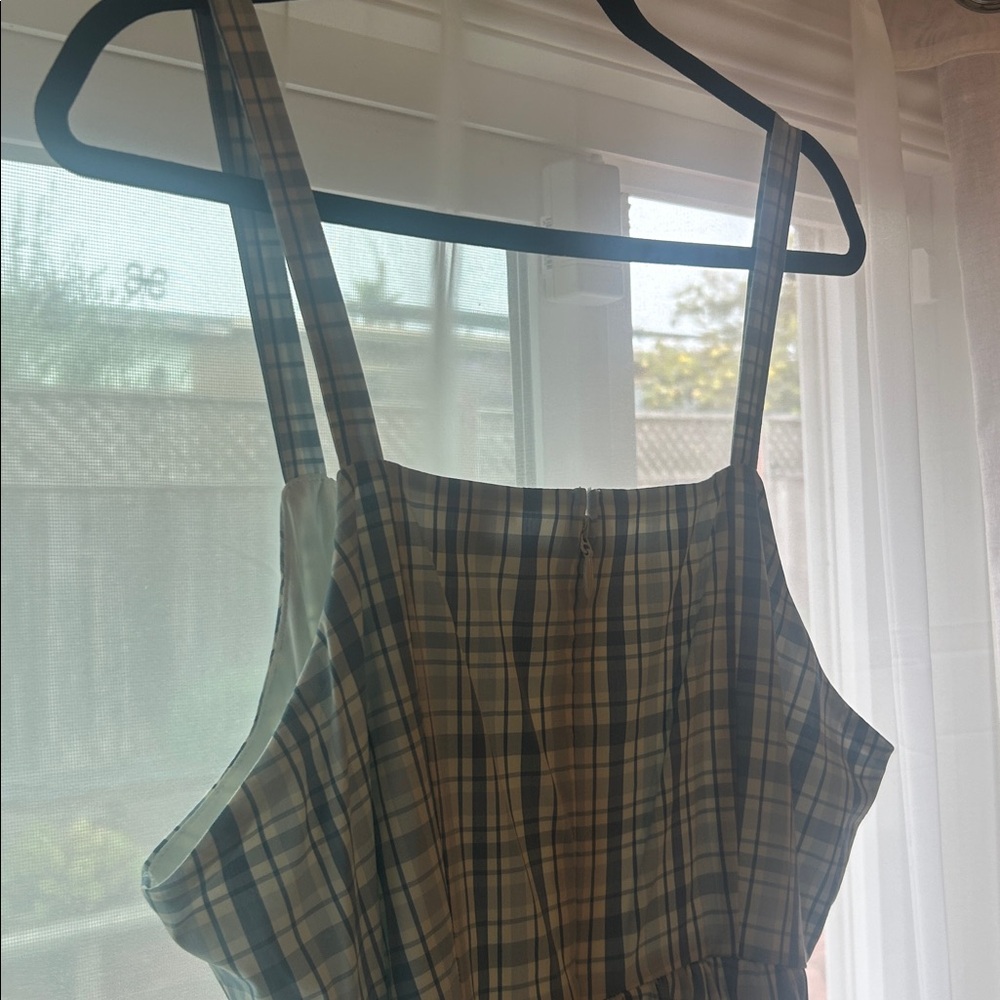 Blue Plaid Button-Front Sundress with Belt - Picture 7 of 11